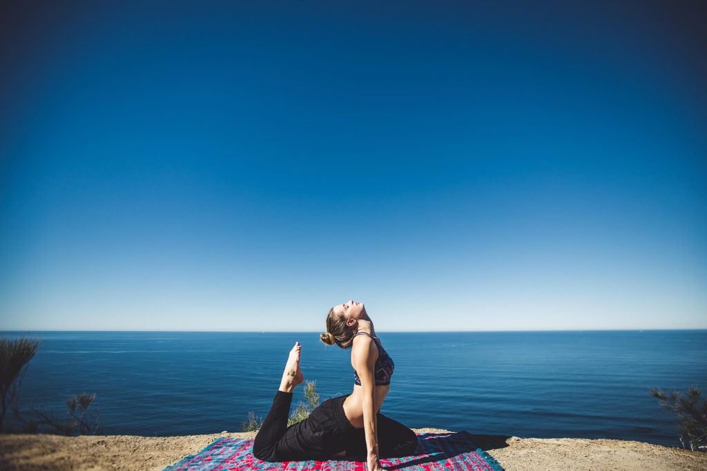 woman, yoga, coast, exercise, fitness, lifestyle, ocean, person, relaxing, sea, seaside, shore, nature, stretching, water, workout, wellness, stretch, yoga pose, international yoga day